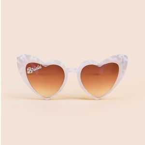 Bride Print Heart Shaped Sunglasses